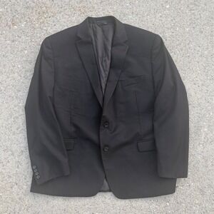 Lauren Ralph Lauren Mens 48R Black 100% Wool Natural Stretch Blazer Sport Coat